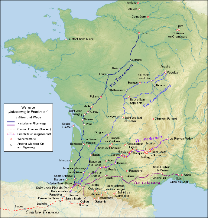 Via Lemovicensis Karte